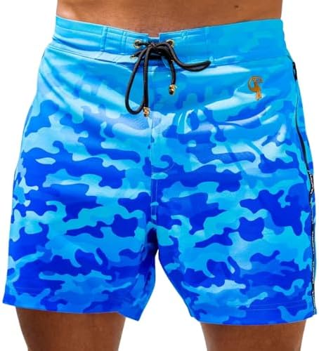 Tucann Mens Trunks 5 Compression Liner Quick Dry Zipper Pocket Chlorine Resistan 4 Way Stretch Camo Swim Shorts for Men