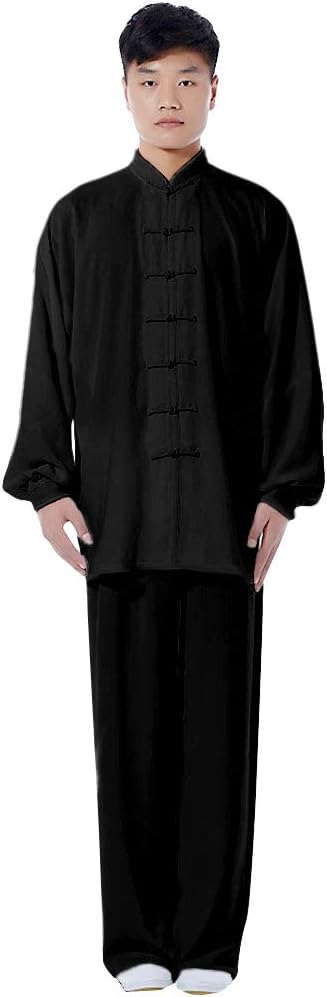 ZooBoo Men's Cotton Blend Long Sleeve Tai Chi Uniform Martial Arts Suit | Perfect for Tai Chi Practice, Kung Fu Training, Qigong, Morning Exercise and Daily Wear