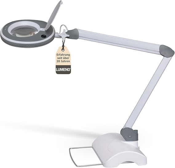 Lumeno 8215GR LED Magnifying Lamp 5 Dioptres Dimmable with Table Tripod