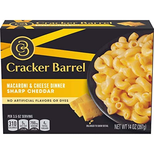 Cracker Barrel Sharp Cheddar Macaroni and Cheese Dinner 14 oz Boxes, Pack of 12