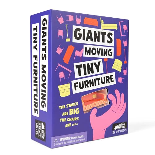 Exploding Kittens Presents: Giants Moving Tiny Furniture - The High Stakes Party Game for Teams - Family Game - 3-8 Players Ages 7 Great for Adults, Teens, Kids