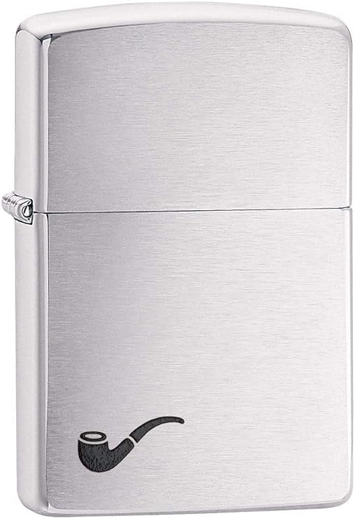 Zippo Unisex-Adult Pipe Lighter, Brushed Chrome Black Pipe, One Size
