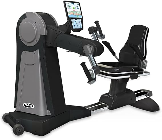 NuStep UE8MAX|UE8PRO Upper Body Ergometer, Black, Low-Impact Exercise, Seated, Standing or Direct Wheelchair Accessibility, 360-Degree Swivel Seat, Engaging Programs.