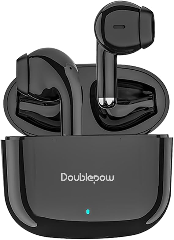 Doublepow LP40 Pro Wireless Earbuds, Bluetooth 5.3 Headphones with Microphone, Dual Stereo Noise Canceling Headphones, Low Latency, Sports Earbuds, Suitable for Running, Cycling(Black)