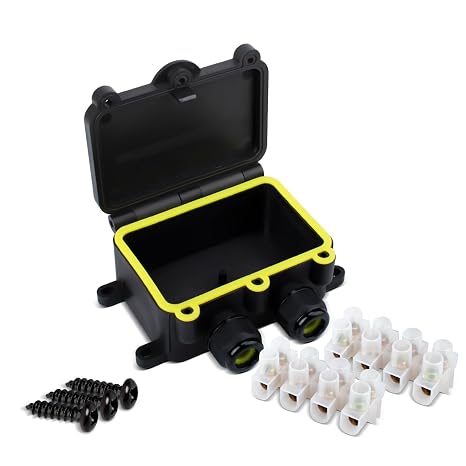 1 Pcs Electrical Junction Box Waterproof, Outdoor Waterproof Cable Connection Box LF-2068-2H, 2 Ways for Wire Diameter 3.5 to 10mm