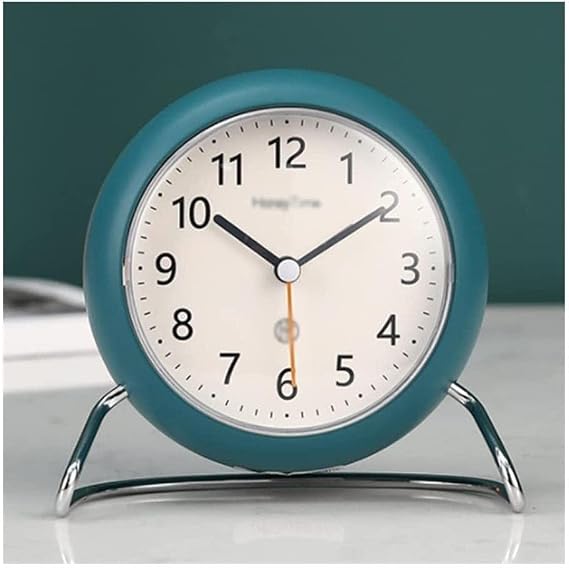 Silent Non Ticking Alarm Clock for Bedroom Round Alarm Clock with Arabic Numerals Travel Alarm Clock for Heavy Sleeper