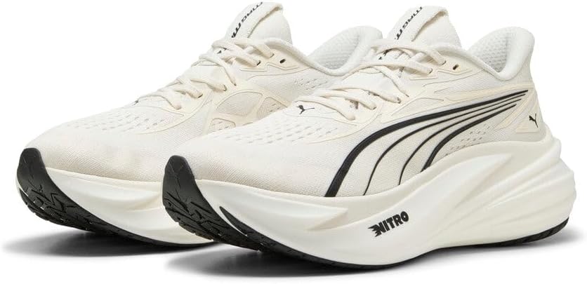 PUMA Mens Magmax Nitro 2 Running Sneakers Shoes - Black, Warm White-puma Black, 11.5