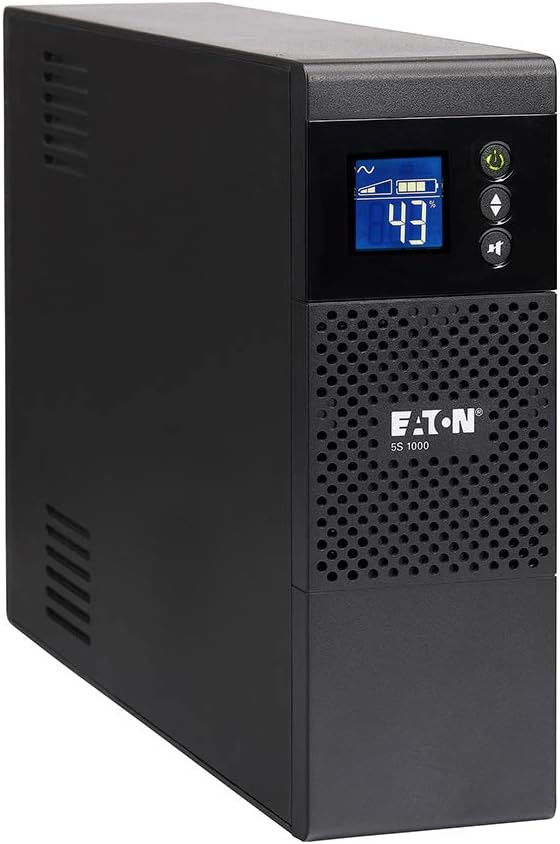 Eaton 5S1000LCD UPS Battery Backup & Surge Protector, 1000VA / 600W, AVR, LCD Display, Line Interactive