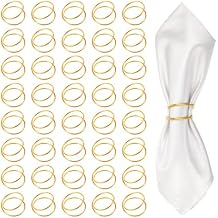 48 PCS Gold Napkin Rings,Metal Spiral Napkin Rings, Napkins Holders Buckles,Modern Serviette Buckles,for Family Dinner Wedding Fall Thanksgiving Christmas Festival Party Table Decorations