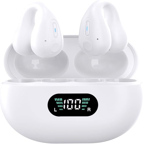 AI Language Translator Earbuds, Two Way Real-time Translation 144 Language Wireless Bluetooth Translation Headphones, APP Online Instant Voice Translation for Travel Business Learning, White