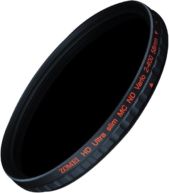 Zomei 58mm HD Ultra Slim 18 Layer Super Multi-Coated ND2-ND400 Fader Variable Neutral Density Lens Filter Adjustable ND Filter German Schott Optical Glass