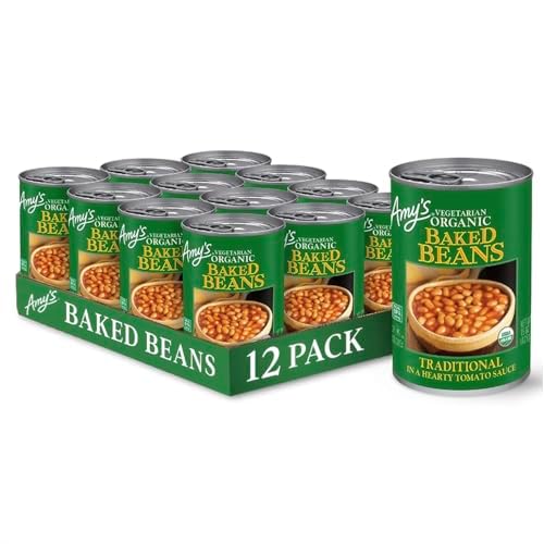 Amys Organic Baked Beans Canned, Traditional, Vegan Gluten Free, Vegetarian, 15 Oz 12 Pack