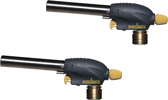 Bernzomatic QuickFire Outdoor Torch, High Output, Wind-Resistant Propane Hand Torch for Lighting Campfires, Grills, Smokers, Fire Pits, and other Outdoor Gatherings (2 Pack WT3301)
