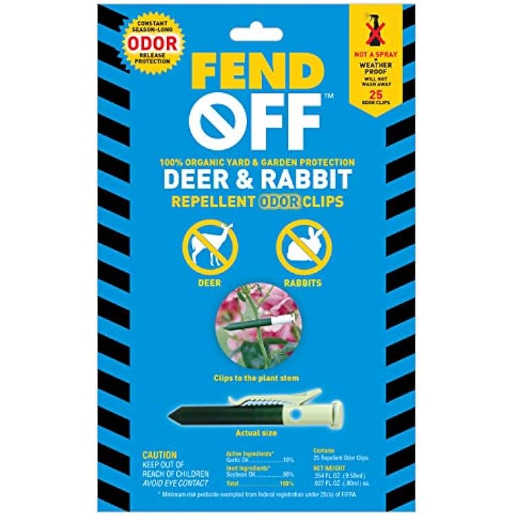 Luster Leaf Fend Off DR-25 Deer and Rabbit Repellent Plant Clips, 25pk Green, White