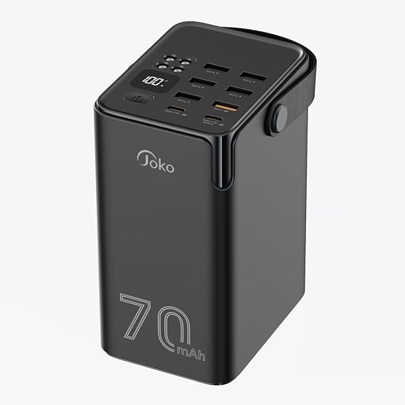 JOKO 70000mAh Power Bank High Capacity 20W PD 3.0 Fast Charging 22.5W Max Large Power Bank,7 Outputs 2 Inputs,LED Display,USB-C Battery Packs for iPhone, Samsung, Outdoors,Camping