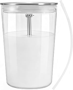 Glass Milk Container Compatible with Jura coffee machine models E8, S8, Z8, Z6,J6 (16.9oz)