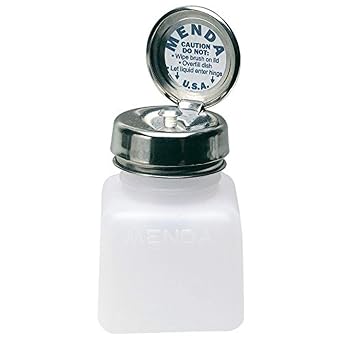 MENDA 35505 High-Density Polyethylene/Hdpe/Steel/Low-Density Polyethylene/Ldpe Dispensing Bottle, Pure-Touch Liquid Dispenser Pump, Natural Square, HDPE, 4 oz., 6 fl. oz. Capacity