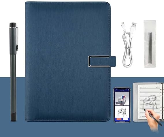 XNote, AI Smart Writing Set, E-Ink Paper Tablet for Drawing and AI Smart Reusable Notebook with AI Function, Real-Time Sync to App for Office, Study, Business Meetings Dark blue
