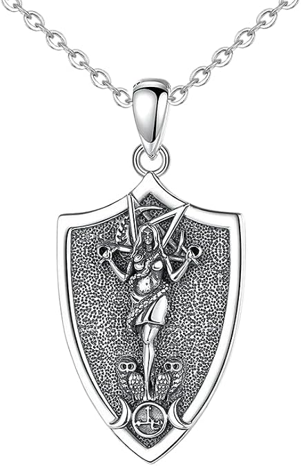 925 Sterling Silver Moon Goddess Lilith Necklace For Women Sigil Of Lilith Sigil Lilith pendant Necklace Lilith Sigil Jewelry Silver with Chain Sigil Lilith Jewelry Pendant for Women,