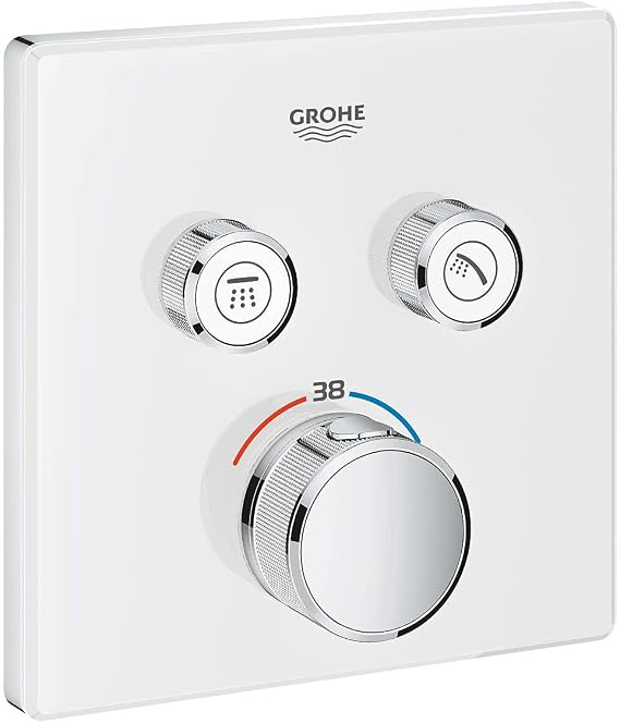 GROHE 29156LS0 | Grohtherm SmartControl Thermostat Concealed | Square | 2 Valves | Moon White