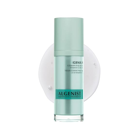 Algenist GENIUS Vitamin C Serum for Face - Anti Aging Serum with Alguronic Acid, Niacinamide & Microalgae Oil - Helps Brighten, Even Skin Tone, Reduce Dark Spots & Minimize Fine Lines (1 Fl oz)