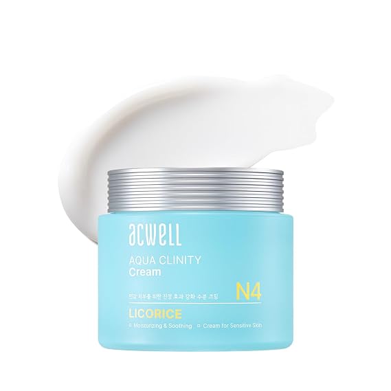 ACWELL Aqua Clinity Cream - 24hr Soothing Moisturizer for Face, Ideal for Sensitive Skin - Non-Sticky, Refreshing Gel, Intensive Hydrating for Day and Night Skincare, 1.69 oz.