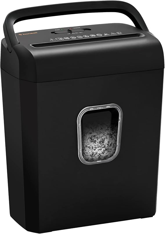 Bonsaii 6-Sheet Micro Cut Paper Shredder for Home, High Security Level P-4