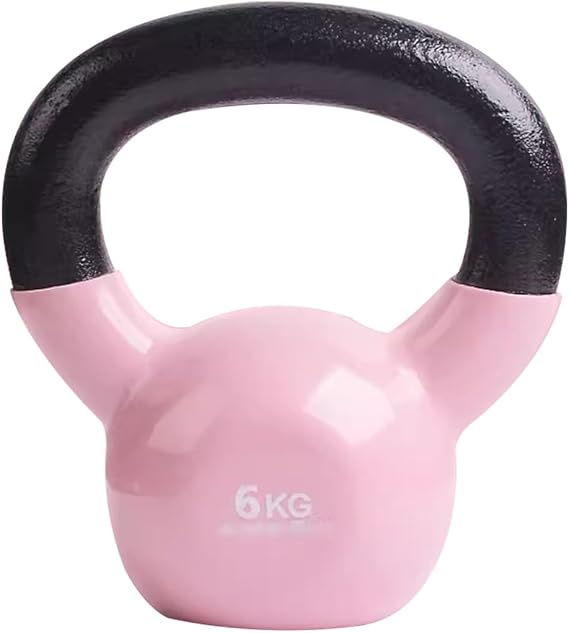 Kettlebell Professional Training Weight Kettle for Men, Solid Cast Iron Gym Competition Kettle Dumbbells, Strength Training Equipment, Squat/Swing Pink-6kg