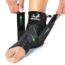 BioSkin AFTR Ankle Compression Brace - Ankle Wrap for Sprained Ankle, Post Injury, Support Brace for Women and Men, Swollen Feet Relief, HSA, FSA (Medium, Large)