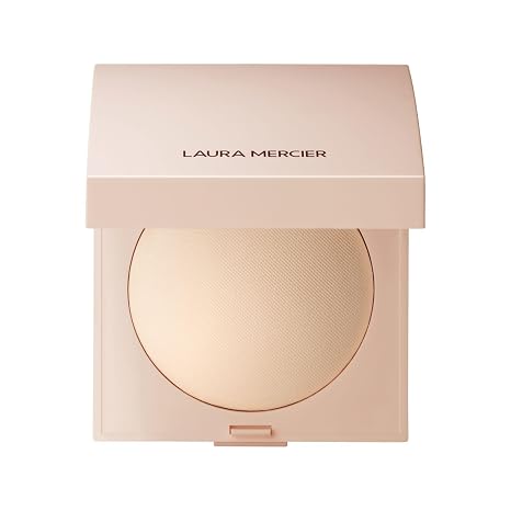 Laura Mercier Real Flawless Luminous Perfecting Talc-Free Pressed Finishing Powder, Creamy Formula, Light Coverage, Natural Luminous Finish, Enlivens Skin, Adds Dimension