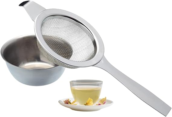 Tea Strainer Fine Mesh,Tea Sieve,Stainless Steel Tea Strainer,Tea Strainers Kitchen Colander Sieve with Handle,Sifting Dry Ingredients,for Juice Egg Tea Coffee Flour Filter