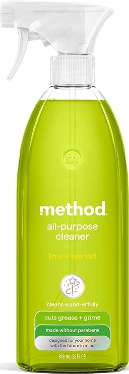 method All-Purpose Cleaner Spray, Lime + Sea Salt, 28 fl oz | Cuts Grease & Grime on Counters, Glass, Sealed Wood & Floors, for Kitchen & Bathroom, Controlled Mist, Streak Free