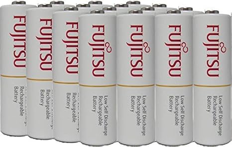 Fujitsu 16 AA Rechargeable NiMH Batteries 1.2V 1900mAh Ready-to-use Made in Japan