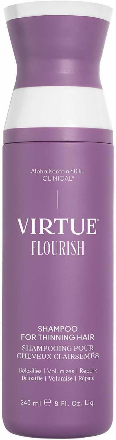 VIRTUE Flourish Sulfate Free Shampoo for Thinning Hair, Volumizing Hair Growth Product, Detoxifies and Repairs, Color Safe