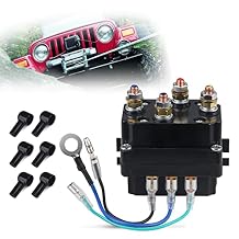 WATERWICH 12V 250A Winch Solenoid Relay Contactor with 6 Protecting caps for ATV UTV 1500-5000lbs Winch