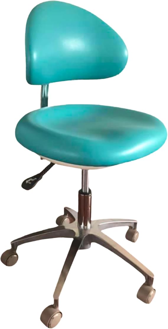 Martelli Ergonomic Adjustable Pneumatic Air Lift Chair - 360 Swivel with Lumbar Support & Contoured Seat & Backrest - Smooth Wheels - for Home Office, Sewing, Medical, Dentist, Esthetician (Teal)