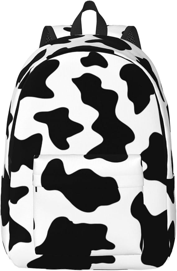 Black and White Cow Print print Canvas Backpack,Sturdy Canvas Backpack for Any Adventure