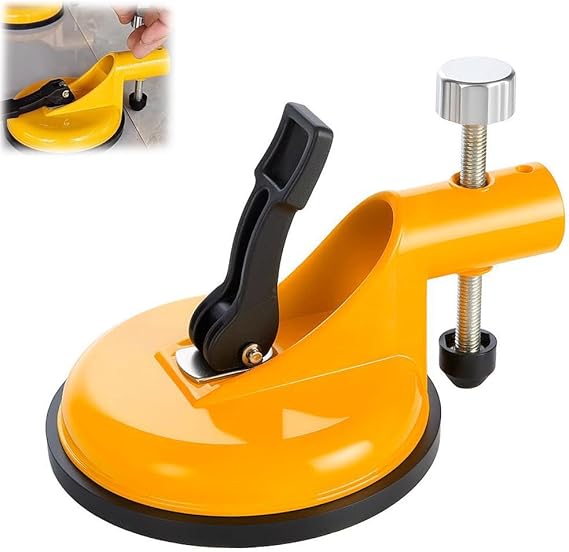 Adjustable Height Setter Floors, Adjustable Vacuum Suction Cups for Seam-Joining Leveling, Heavy Duty Aluminum Alloy Wall Tile Leveler, 118Mm Suction Cup, Stainless Steel Plate and Knob