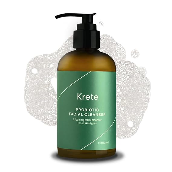krete Probiotic Facial Cleanser 30-Second Routine for Glowing, Healthy Skin 8 Ounces of Perfect Care for All Skin Types