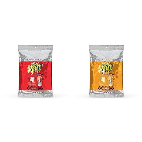 Sqwincher Zero Qwik Stik Sugar Free, Watermelon, .11 Oz (Pack of 50) & Zero Qwik Stik Sugar Free, Orange, .11 0z (Pack of 50)