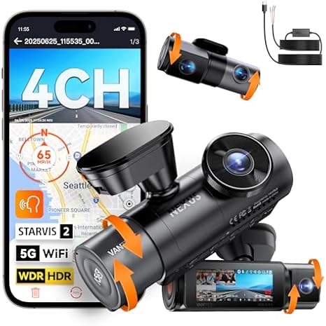 N5S 4 Channel & Hardwire Kit (12V24V to 5V) with Acc Functionality, Low Voltage Protection, Compatible with All Vantrue USB-C Dashcams
