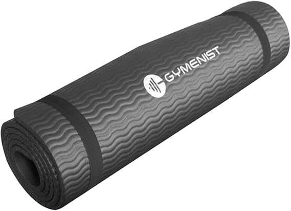GYMENIST Thick Exercise Yoga Floor Mat Nbr 24 X 71 Inches, Great for Camping Cardio Workout Pilates Gymnastics