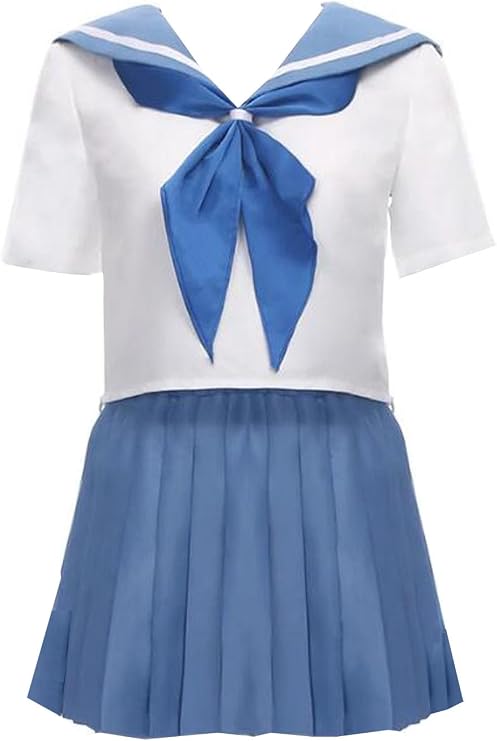 Anime Womens Cosplay Suit Blue Costume Sailor Dress School Uniform Halloween Outfit
