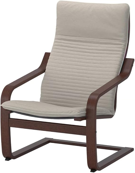 Ikea POANG armchair, brown/Knisa light beige
