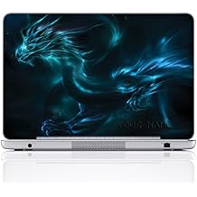 Custom Design Personalized Laptop Skin Sticker Cover Art Decal, Customize Size & Text (12 Inch, Blue Dragon)