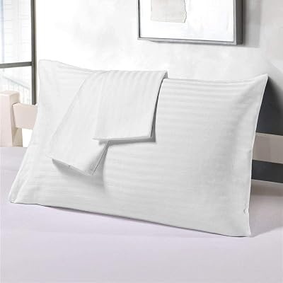 800 Thread Count Egyptian Cotton Pillowcases Zippered 12x16 Travel Pillow Case Set of 2, Super Soft Pillow Cases Zipper Closure 12x16 Inch - White Stripe