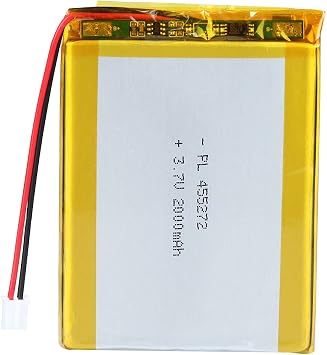 3.7V 2000mAh 455272 Lithium Polymer Ion Battery Rechargeable Li-ion Li-Po Batteries with PH2.0mm Connector