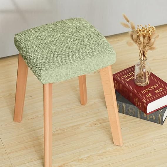 Spandex Elastic Stool Slipcover Modern Rectangular Removable Anti-Dirty Kitchen Square Stool Case Stretch Chair Cover Bench Covers for Dining Room (Color : Light Green, Size : 1pc)