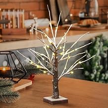 Lightshare Lighted Snow Dusted Bonsai Tree with 24 LED Lights Warm White Holiday Wedding Christmas Decoration