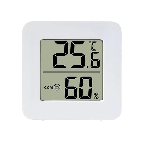 Digital Thermometer, Accurate Calibration LCD Mini Hygrometer Indoor Humidity,Room Thermometer Indoor,Temperature Humidity Meter for Home Bedroom Baby Room Office Greenhouse Cellar House (White)